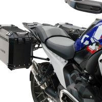 GPR TECH compatível com  Bmw R 1300 GS 2024/2026 Par de malas laterais em alumínio cor preta com porta-bagagem específico Capacidade 38 LT. + 38 LT.