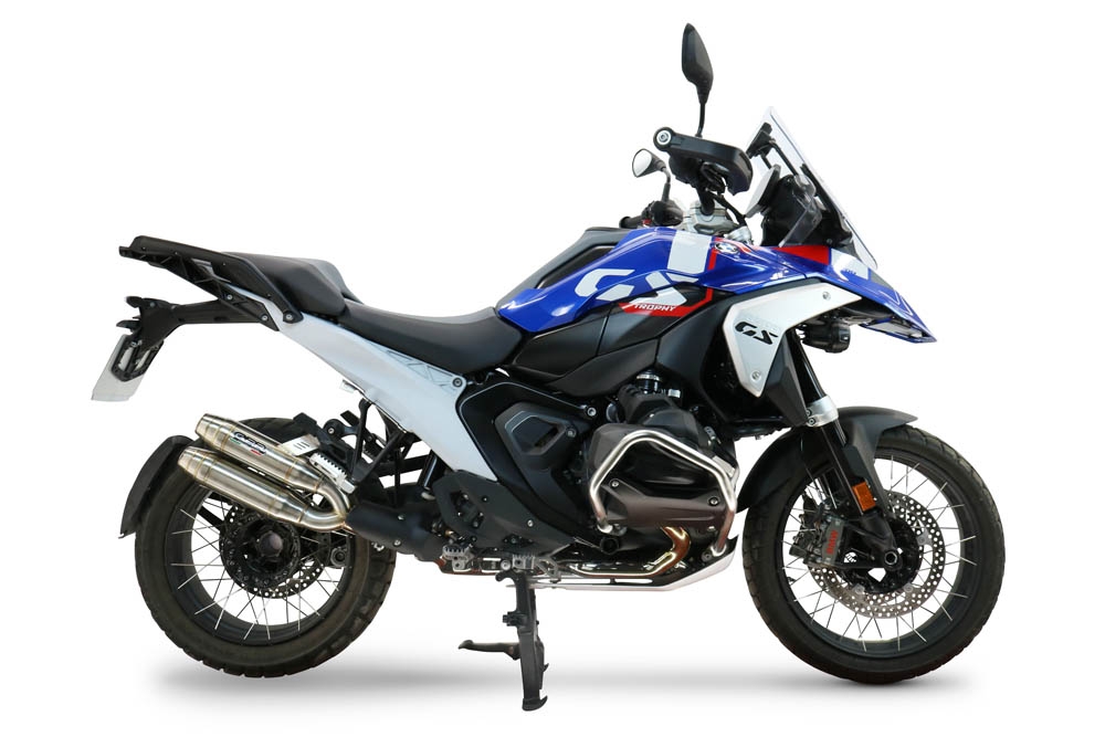 GPR escape compatível com  Bmw R 1300 GS Adventure 2024-2026, Deeptone Duplex, Par de silenciosos de escape homologadas, com db killer removível e tubos de ligação específicos 