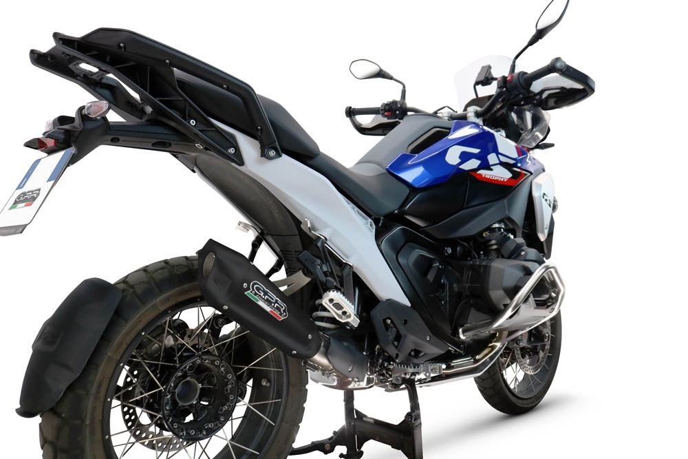 GPR escape compatível com  Bmw R 1300 GS Adventure 2024-2026, GP-Revo Black Titanium, Escape legal, homologado, silenciador com db killer removível e tubo de ligação específico 