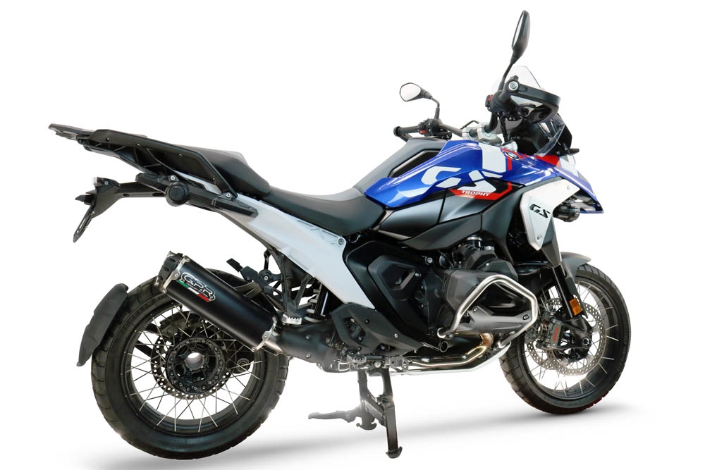 GPR escape compatível com  Bmw R 1300 GS Adventure 2024-2026, Hyper Dual Black Titanium, Escape legal, homologado, silenciador com db killer removível e tubo de ligação específico 