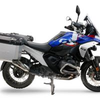 GPR TECH compatível com  Bmw R 1300 GS 2024/2026 Par de malas laterais em alumínio cor prata com porta-bagagem específico Capacidade 38 LT. + 38 LT.