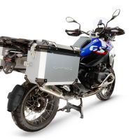 GPR TECH compatível com  Bmw R 1300 GS 2024/2026 Par de malas laterais em alumínio cor prata com porta-bagagem específico Capacidade 38 LT. + 38 LT.