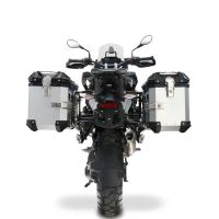 GPR TECH compatível com  Bmw R 1300 GS 2024/2026 Par de malas laterais em alumínio cor prata com porta-bagagem específico Capacidade 38 LT. + 38 LT.