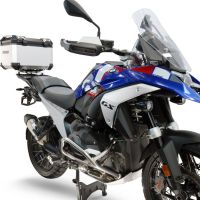Top case maletas GPR TECH compatível com Bmw R 1300 GS 2024/2026 Top Case Alpi-Tech em alumínio, cor prata com placa específica incluída para porta-bagagens traseiro Capacidade Litros 45
