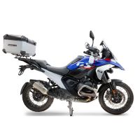 Top case maletas GPR TECH compatível com Bmw R 1300 GS 2024/2026 Top Case Alpi-Tech em alumínio, cor prata com placa específica incluída para porta-bagagens traseiro Capacidade Litros 55