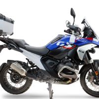 Top case maletas GPR TECH compatível com Bmw R 1300 GS 2024/2026 Top Case Alpi-Tech em alumínio, cor prata com placa específica incluída para porta-bagagens traseiro Capacidade Litros 55