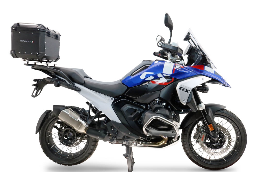 Top case maletas GPR TECH compatível com Bmw R 1300 GS 2024/2026 Top Case Alpi-Tech em alumínio, cor prata com placa específica incluída para porta-bagagens traseiro Capacidade Litros 35