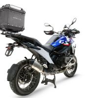 Top case maletas GPR TECH compatível com Bmw R 1300 GS 2024/2026 Top Case Alpi-Tech em alumínio, cor prata com placa específica incluída para porta-bagagens traseiro Capacidade Litros 35