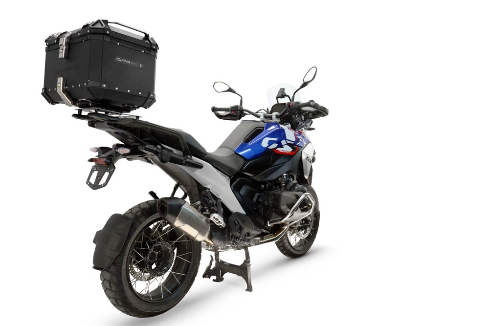 Top case maletas GPR TECH compatível com Bmw R 1300 GS 2024/2026 Top Case Alpi-Tech em alumínio, cor prata com placa específica incluída para porta-bagagens traseiro Capacidade Litros 45