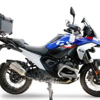 Top case maletas GPR TECH compatível com Bmw R 1300 GS 2024/2026 Top Case Alpi-Tech em alumínio, cor prata com placa específica incluída para porta-bagagens traseiro Capacidade Litros 55