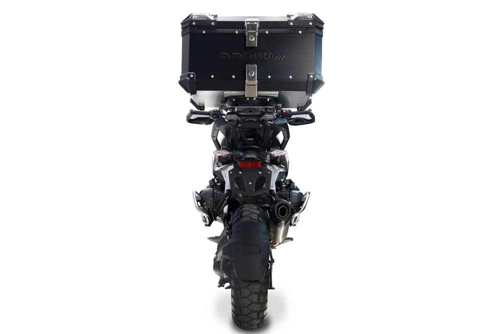 Top case maletas GPR TECH compatível com Bmw R 1300 GS 2024/2026 Top Case Alpi-Tech em alumínio, cor prata com placa específica incluída para porta-bagagens traseiro Capacidade Litros 55
