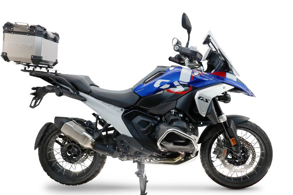  Bmw R 1300 GS Adventure 2024/2026 Top Case Alpi-Tech em titânio, cor natural com placa específica incluída Capacidade Litros 35