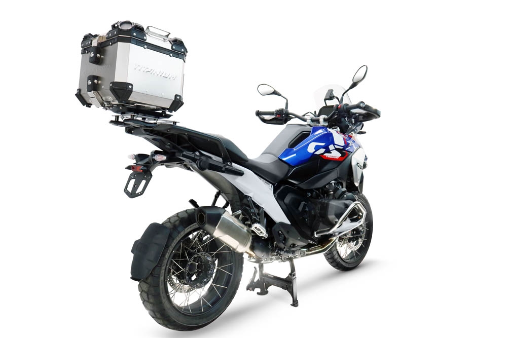  Bmw R 1300 GS Adventure 2024/2026 Top Case Alpi-Tech em titânio, cor natural com placa específica incluída Capacidade Litros 35