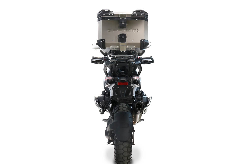  Bmw R 1300 GS Adventure 2024/2026 Top Case Alpi-Tech em titânio, cor natural com placa específica incluída Capacidade Litros 35