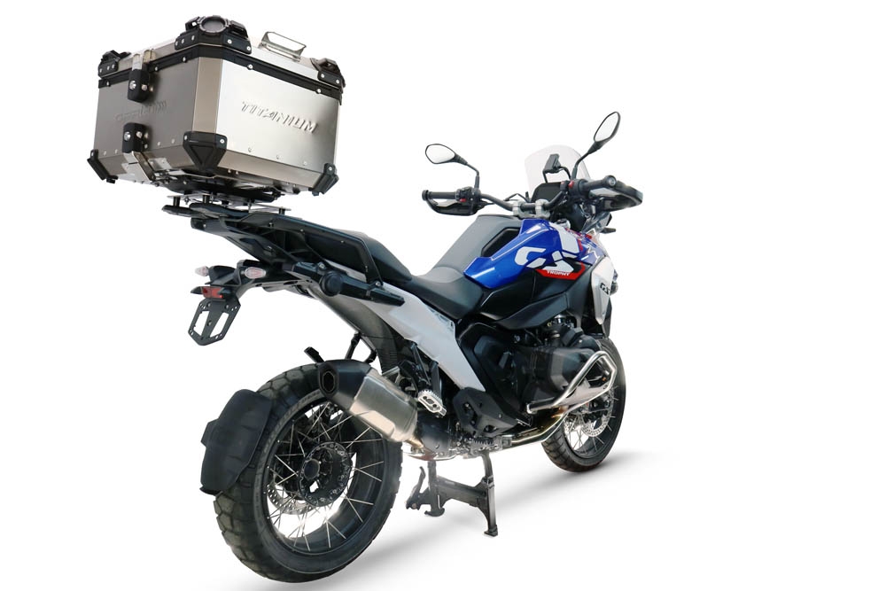  Bmw R 1300 GS Adventure 2024/2026 Top Case Alpi-Tech em titânio, cor natural com placa específica incluída Capacidade Litros 55
