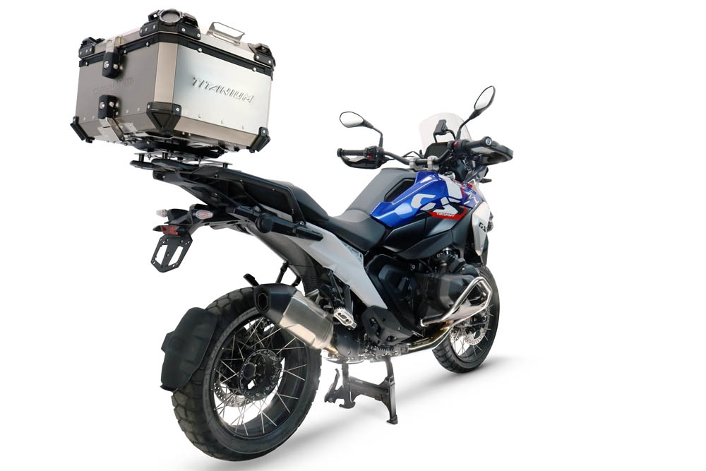  Bmw R 1300 GS Adventure 2024/2026 Top Case Alpi-Tech em titânio, cor natural com placa específica incluída Capacidade Litros 55