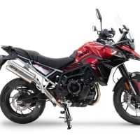 Escape compatível com Triumph Tiger 900 GT / Pro / Rally Pro 2024-2025, Dual Inox, Escape legal, homologado, silenciador com db killer removível e tubo de ligação específico 
