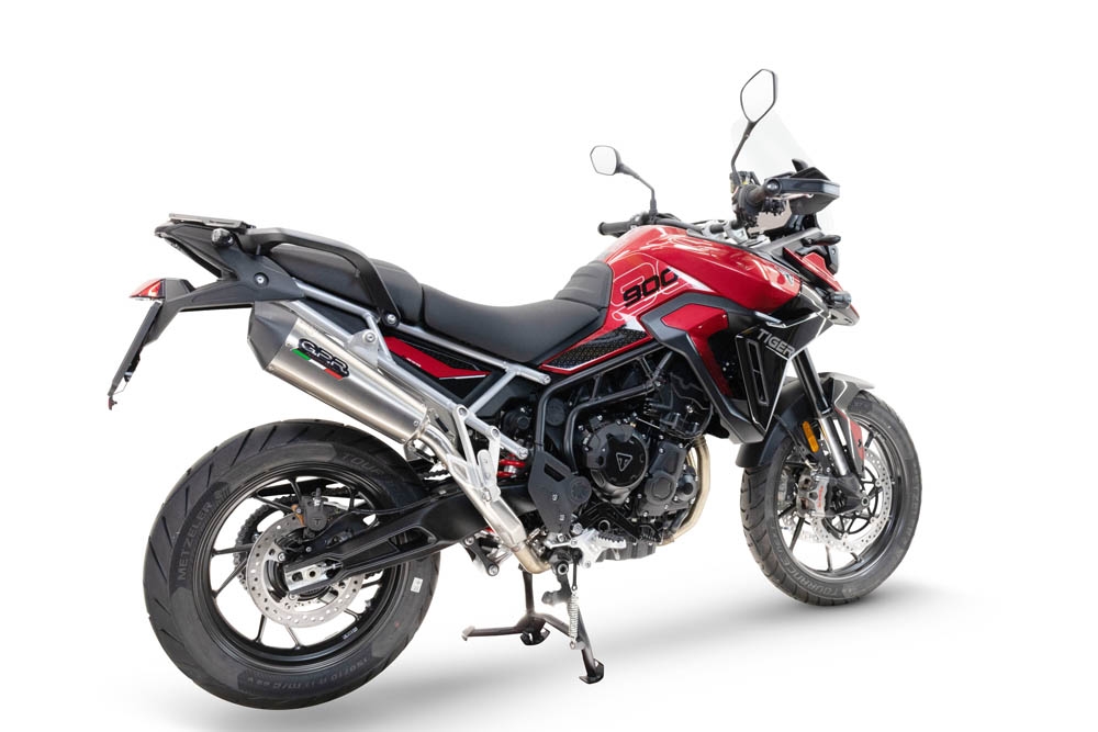 GPR escape compatível com  Triumph Tiger 900 GT / Pro / Rally Pro 2024-2025, New Grand Prix Evo Titanium, Escape legal, homologado, silenciador com db killer removível e tubo de ligação específico 