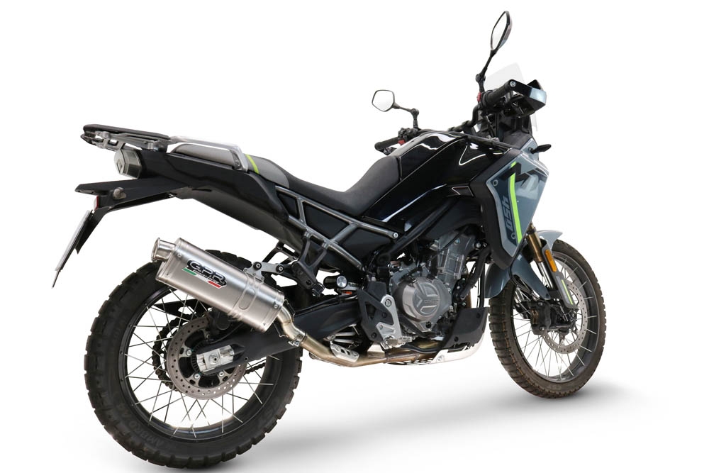 GPR escape compatível com Cf Moto 450 MT 2024-2025,Dune Triovale Titanio,Escape legal, homologado, silenciador com db killer removível e tubo de ligação específico 