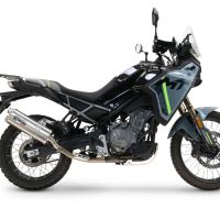 GPR escape compatível com  Cf Moto 450 MT 2024-2025, Dual Inox, Sistema de escapamento de corrida incluindo tubo de ligação específico com dbkiller 