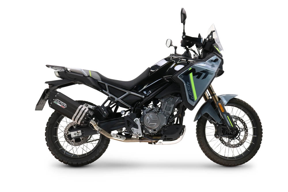 GPR escape compatível com  Cf Moto 450 MT 2024-2025, Hyper Sonic Black Titanium, Escape racing linha completa, silencioso mais coletor com dbkiller, não homologado  