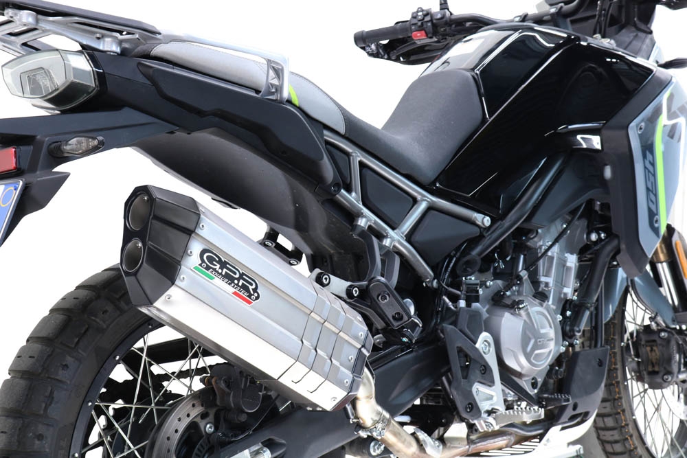 GPR escape compatível com  Cf Moto 450 MT 2024-2025, Hyper Sonic Titanium, Escape racing linha completa, silencioso mais coletor com dbkiller, não homologado  