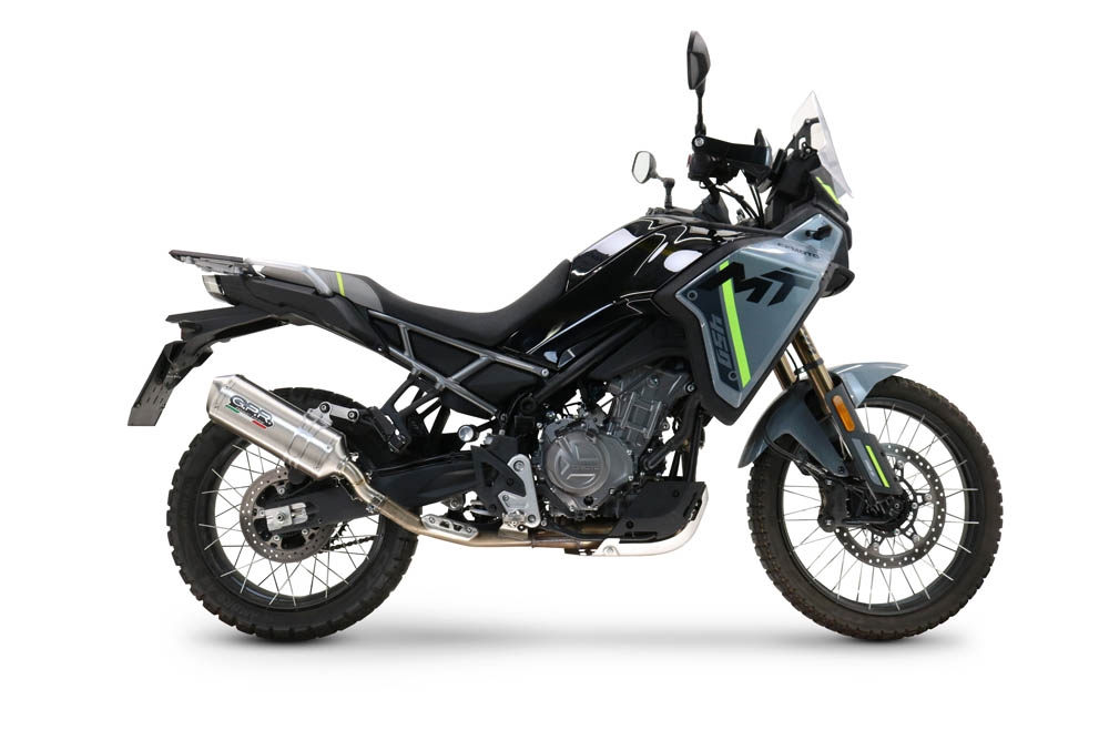 GPR escape compatível com Cf Moto 450 MT 2024-2025,Satinox ,Escape legal, homologado, silenciador com db killer removível e tubo de ligação específico 