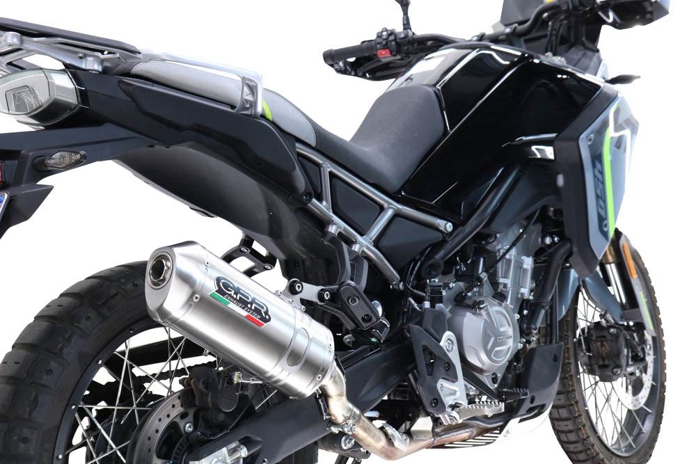 GPR escape compatível com Cf Moto 450 MT 2024-2025,Satinox ,Escape legal, homologado, silenciador com db killer removível e tubo de ligação específico 