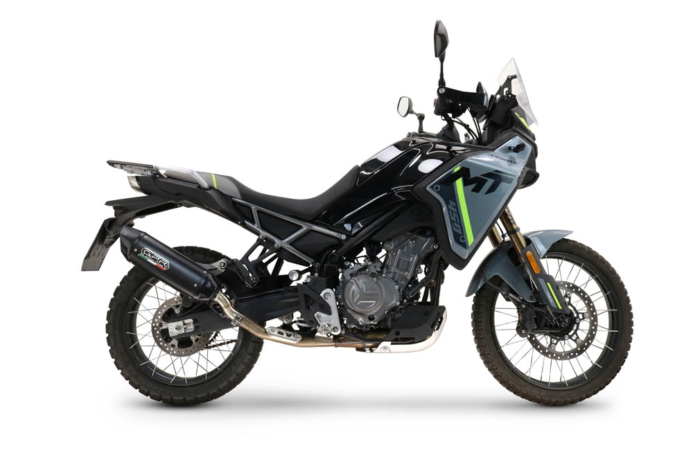 GPR escape compatível com  Cf Moto 450 MT 2024-2025, Furore-X Titanio Nero, Escape legal, homologado, silenciador com db killer removível e tubo de ligação específico 