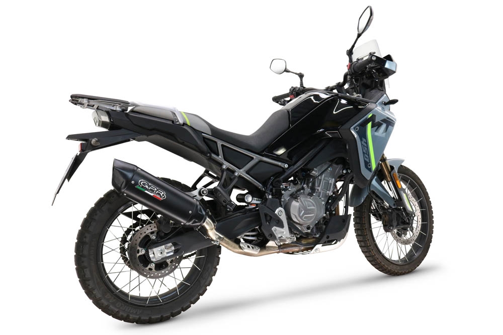 GPR escape compatível com  Cf Moto 450 MT 2024-2025, Furore-X Titanio Nero, Escape legal, homologado, silenciador com db killer removível e tubo de ligação específico 
