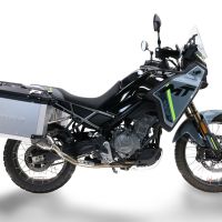 GPR TECH compatível com  Cf Moto 450MT 2023/2025 Euro5 Plus Par de malas laterais em alumínio com o lado direito contornado, cor prata com porta-bagagem específico Capacidade 38 LT. + 32 LT.