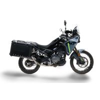 GPR TECH compatível com  Cf Moto 650 Mt 2019/2020 e4 Par de malas laterais em alumínio cor preta com porta-bagagem específico Capacidade 38 LT. + 38 LT.