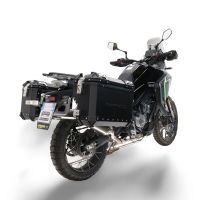 GPR TECH compatível com  Cf Moto 650 Mt 2021/2024 e5 Par de malas laterais em alumínio cor preta com porta-bagagem específico Capacidade 38 LT. + 38 LT.