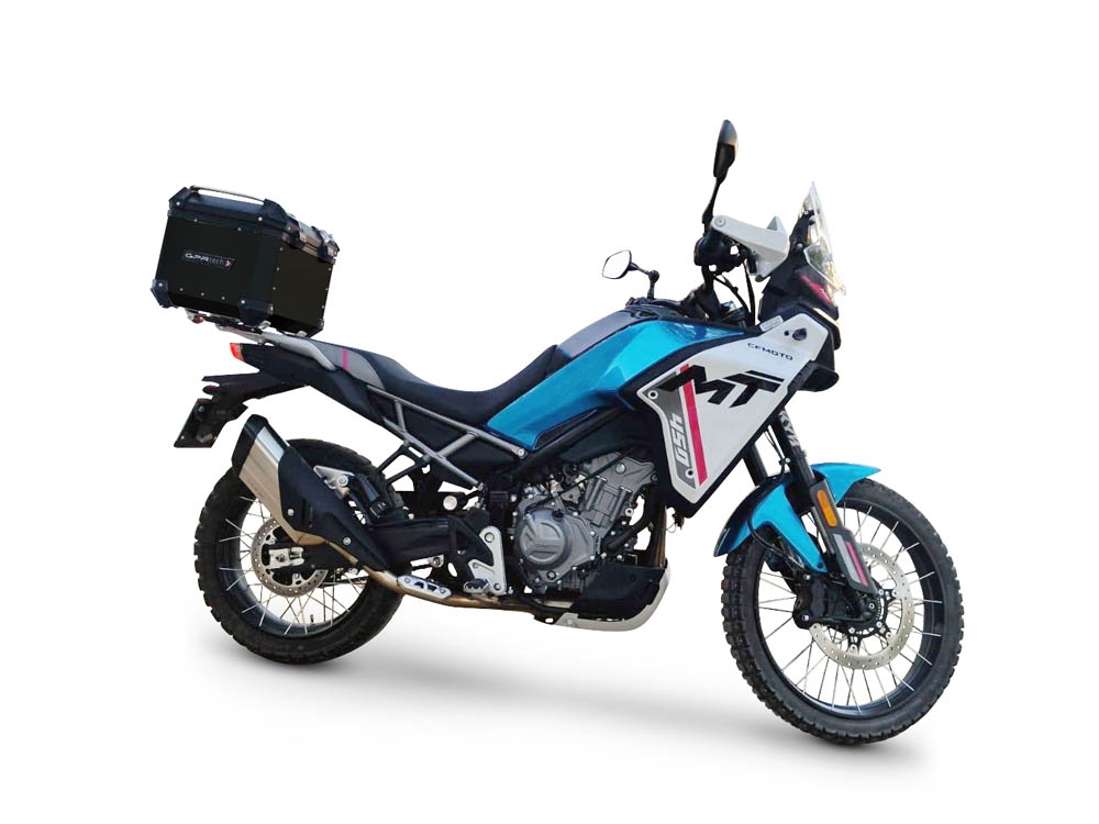 Top case maletas GPR TECH compatível com Cf Moto 450MT 2023/2025 Euro5 Plus Top Case Alpi-Tech em alumínio, cor preta com placa específica incluída Capacidade Litros 45