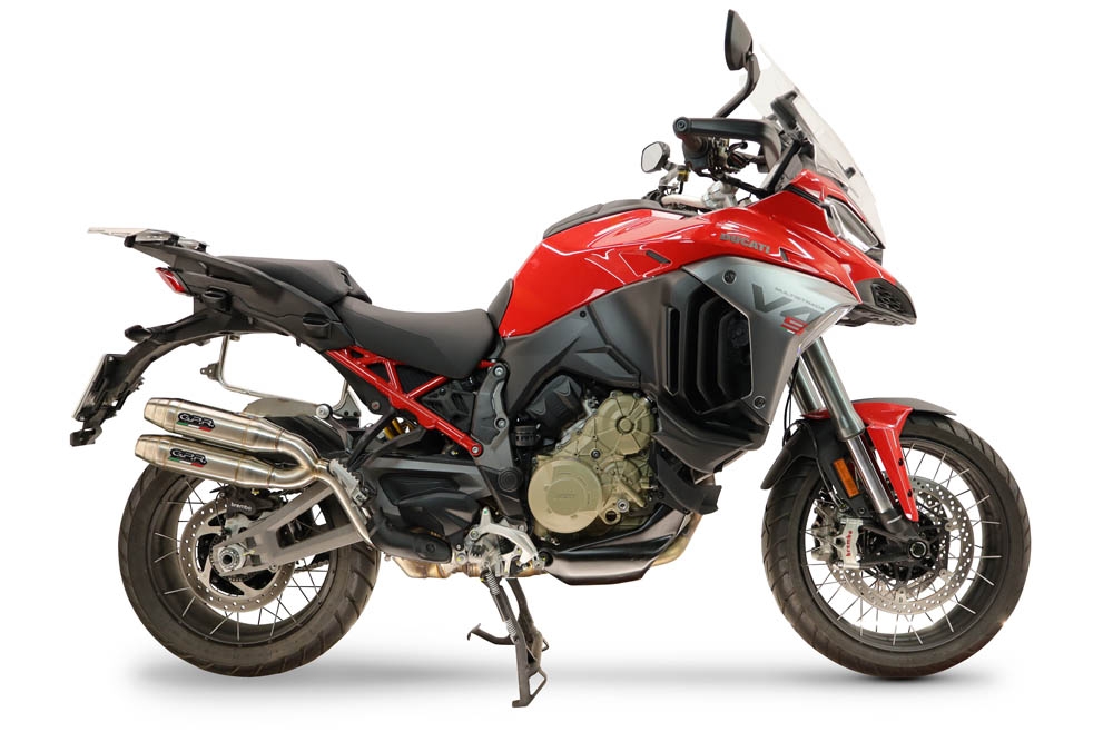 GPR escape compatível com Ducati Multistrada V4 - V4S 2025-2026, Deeptone Duplex, Par de silenciosos de escape homologadas, com db killer removível e tubos de ligação específicos 