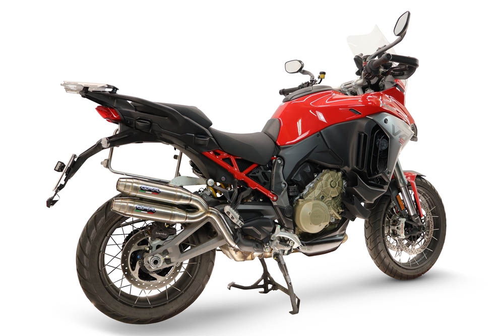 GPR escape compatível com Ducati Multistrada V4 - V4S 2025-2026, Deeptone Duplex, Par de silenciosos de escape homologadas, com db killer removível e tubos de ligação específicos 