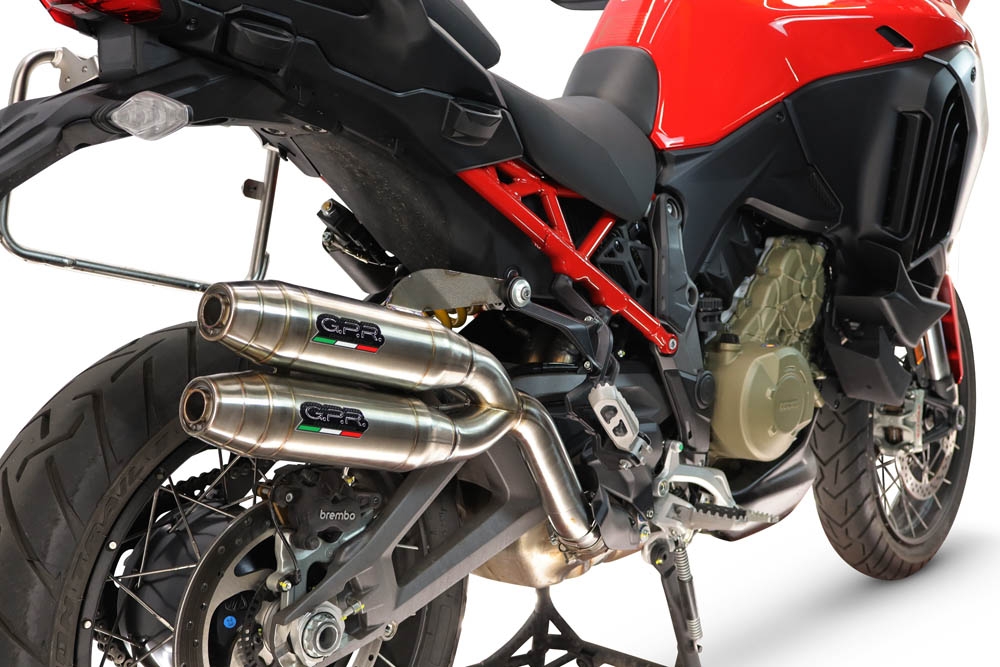 GPR escape compatível com Ducati Multistrada V4 - V4S 2025-2026, Deeptone Duplex, Par de silenciosos de escape homologadas, com db killer removível e tubos de ligação específicos 