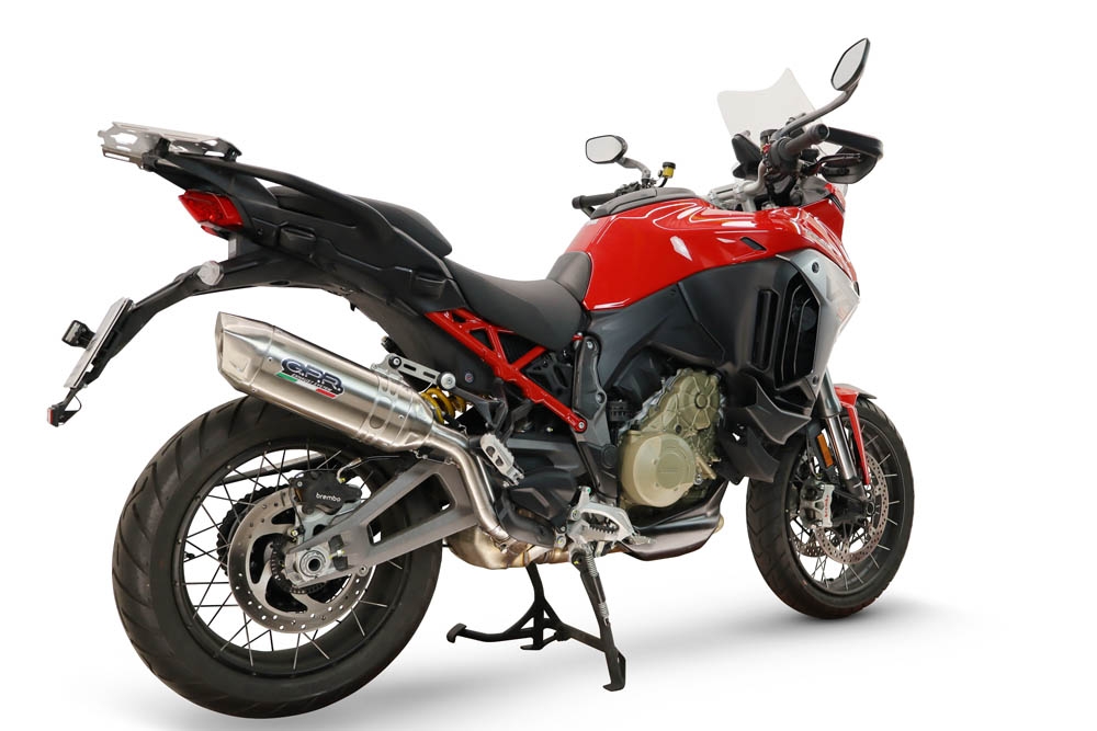 GPR escape compatível com Ducati Multistrada V4 - V4S 2025-2026, Furore-X Inox, Escape legal, homologado, silenciador com db killer removível e tubo de ligação específico 