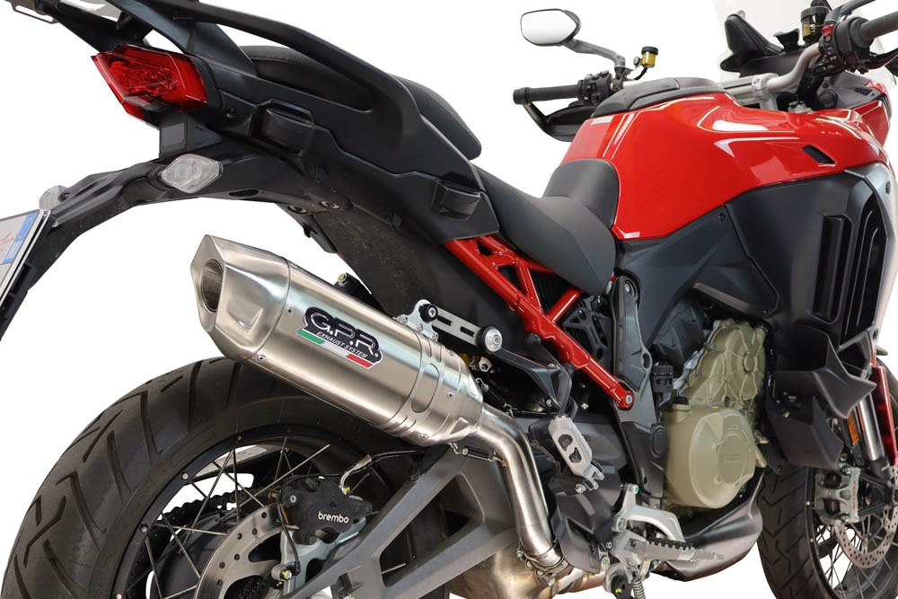GPR escape compatível com Ducati Multistrada V4 - V4S 2025-2026, Furore-X Inox, Escape legal, homologado, silenciador com db killer removível e tubo de ligação específico 