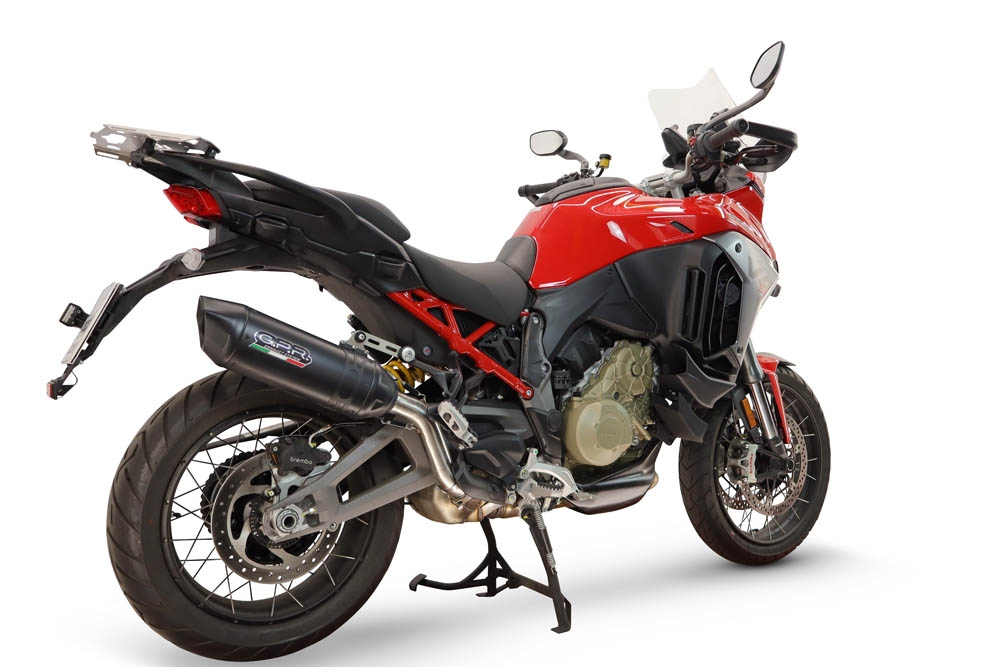 GPR escape compatível com Ducati Multistrada V4 - V4S 2025-2026, Furore-X Titanio Nero, Escape legal, homologado, silenciador com db killer removível e tubo de ligação específico 