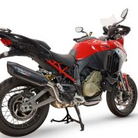 GPR escape compatível com Ducati Multistrada V4 - V4S 2025-2026, Furore-X Titanio Nero, Escape legal, homologado, silenciador com db killer removível e tubo de ligação específico 