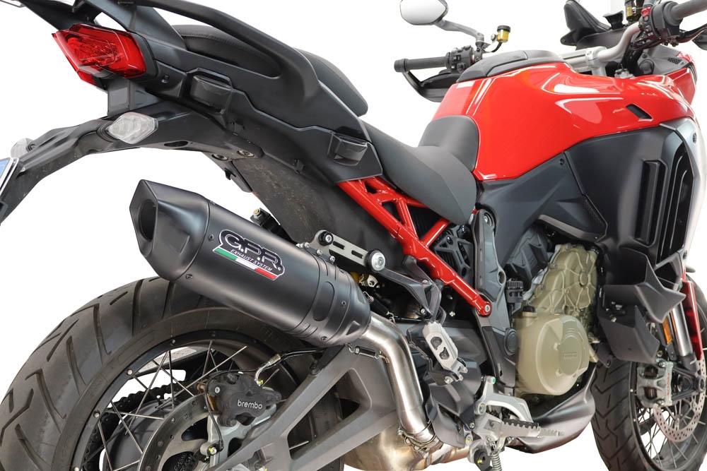 GPR escape compatível com Ducati Multistrada V4 - V4S 2025-2026, Furore-X Titanio Nero, Escape legal, homologado, silenciador com db killer removível e tubo de ligação específico 