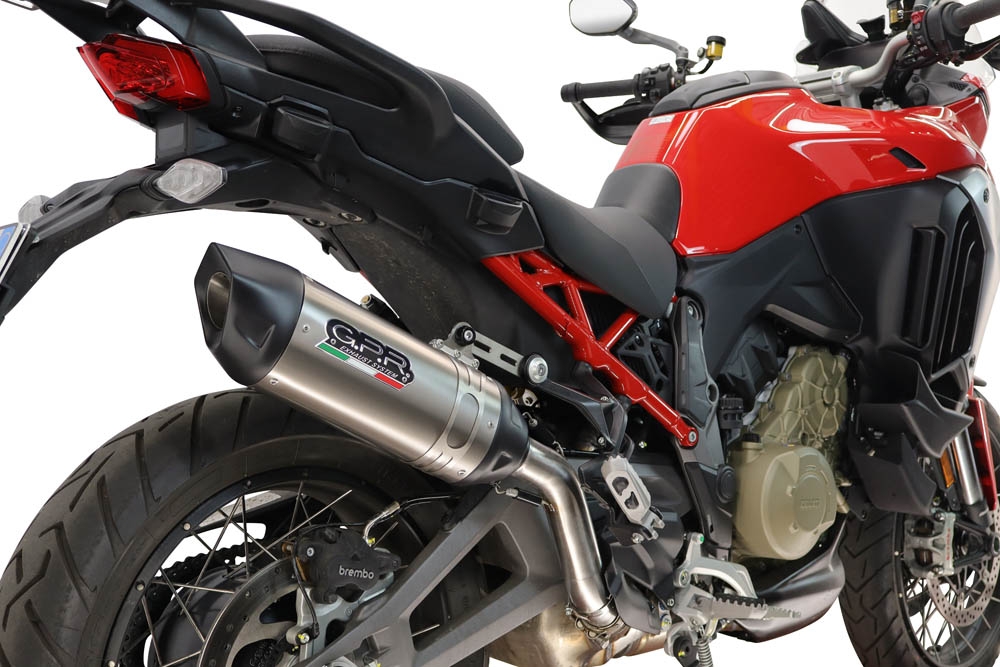 GPR escape compatível com Ducati Multistrada V4 - V4S 2025-2026, Furore-X Titanio, Escape legal, homologado, silenciador com db killer removível e tubo de ligação específico 