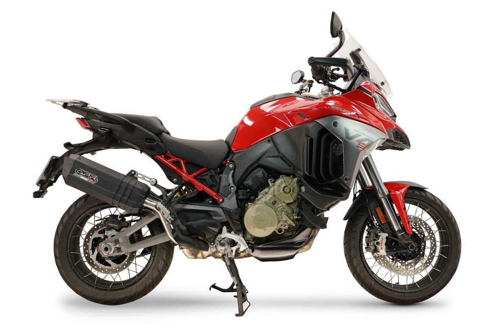 GPR escape compatível com Ducati Multistrada V4 - V4S 2025-2026, Hyper Sonic Black Titanium, Escape legal, homologado, silenciador com db killer removível e tubo de ligação específico 