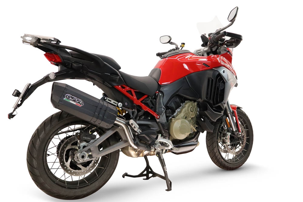 GPR escape compatível com Ducati Multistrada V4 - V4S 2025-2026, Hyper Sonic Black Titanium, Escape legal, homologado, silenciador com db killer removível e tubo de ligação específico 