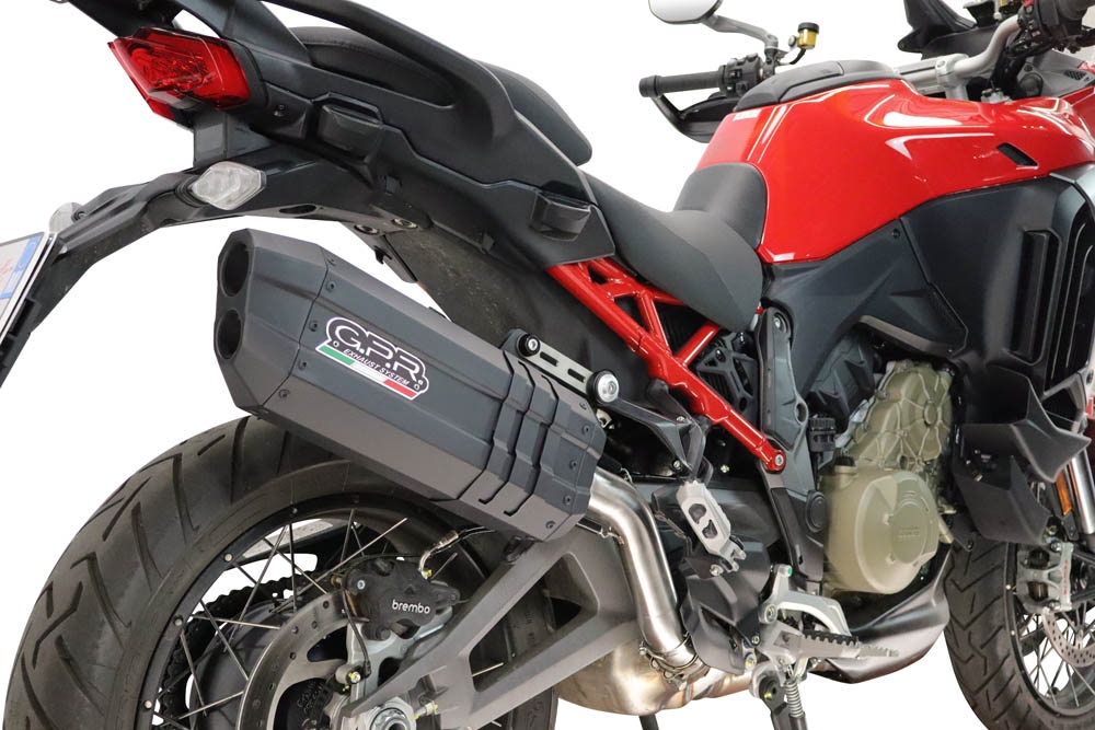GPR escape compatível com Ducati Multistrada V4 - V4S 2025-2026, Hyper Sonic Black Titanium, Escape legal, homologado, silenciador com db killer removível e tubo de ligação específico 