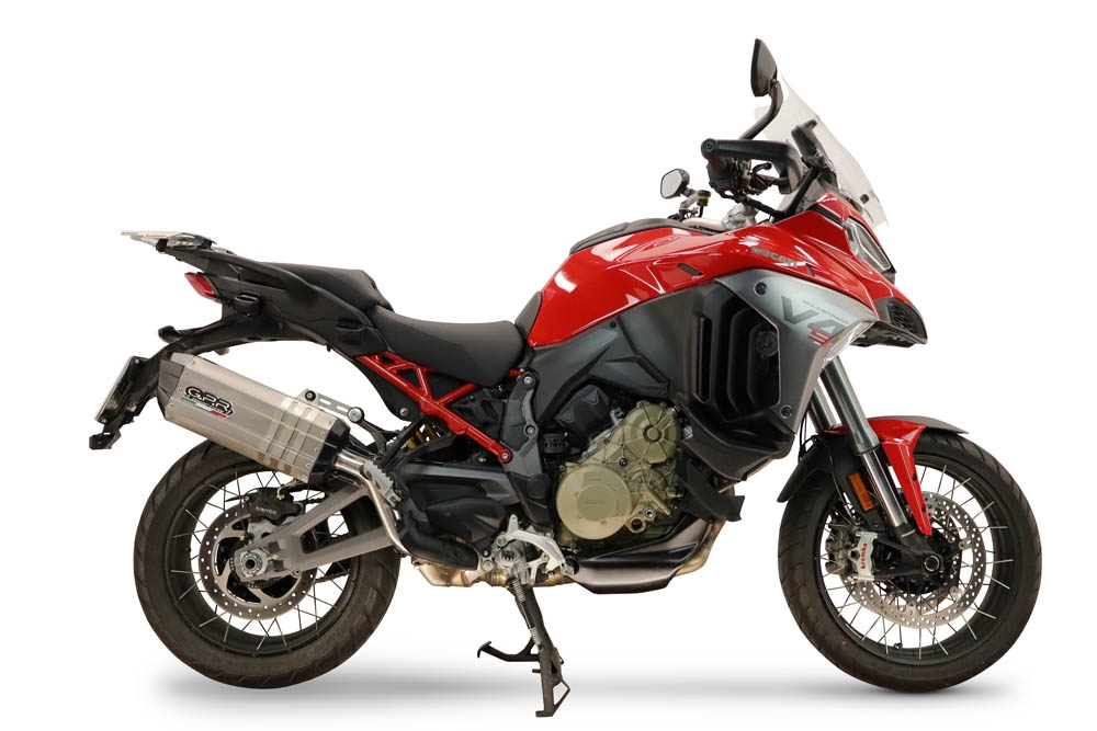 GPR escape compatível com Ducati Multistrada V4 - V4S 2025-2026, Hyper Sonic Titanium, Escape legal, homologado, silenciador com db killer removível e tubo de ligação específico 