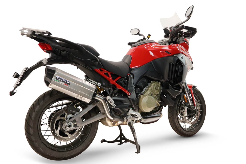 GPR escape compatível com Ducati Multistrada V4 - V4S 2025-2026, Hyper Sonic Titanium, Escape legal, homologado, silenciador com db killer removível e tubo de ligação específico 