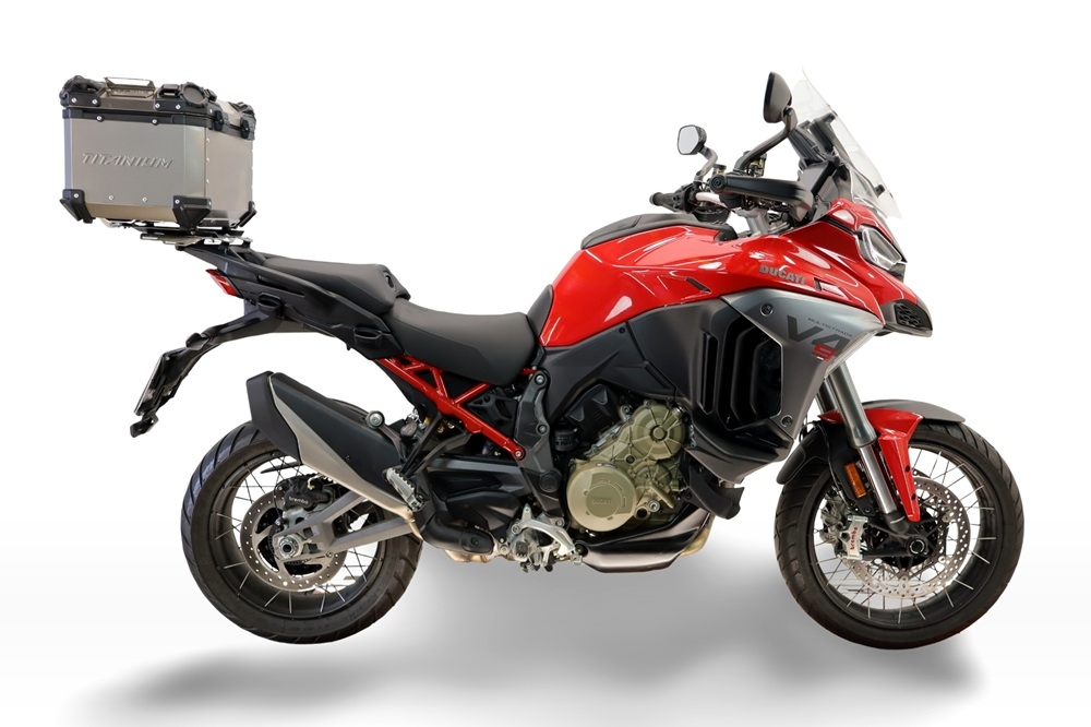  Harley Davidson Pan America 1250 2020/2024 Top Case Alpi-Tech em titânio, cor natural com placa específica incluída Capacidade Litros 35