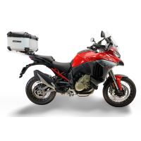 Top case maletas GPR TECH compatível com Ducati Multistrada V4 - V4S 2025/2026 Top Case Alpi-Tech em alumínio, cor prata com placa específica incluída Capacidade Litros 45